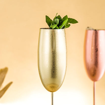 Luxury Champagne Flutes - Stainless Steel Cups