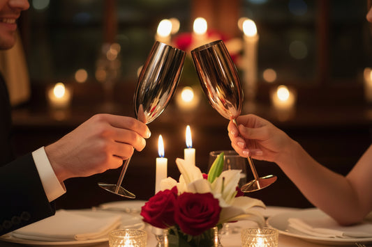 European Luxury Champagne Flutes - Stainless Steel Tulip Cups